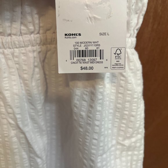 NWT Women size L White Eyelet Dress by So Good for Life - Picture 3 of 4